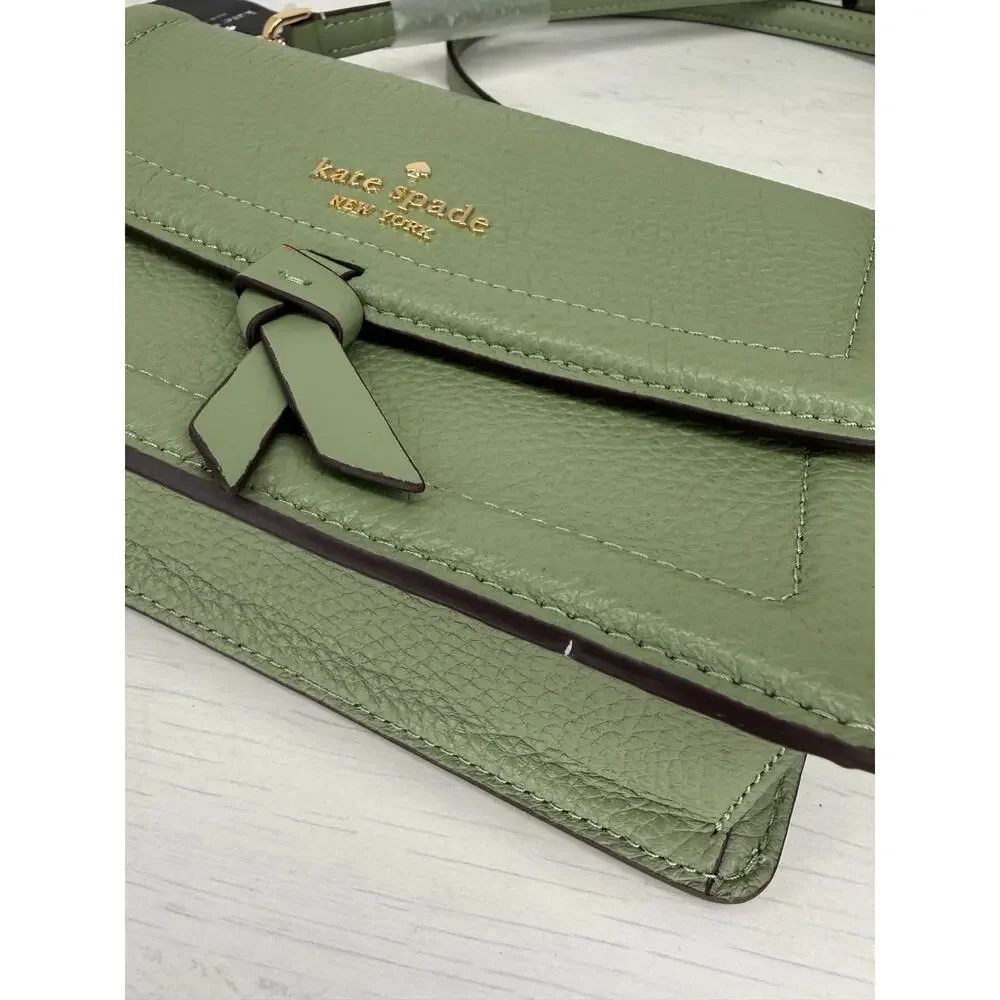 Kate Spade Knott Mini Crossbody Bag Balsam Green Pebbled Leather NWT KM611